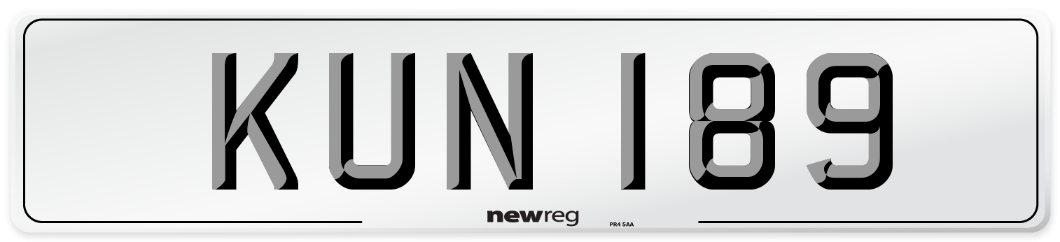KUN 189 Number Plate from New Reg
